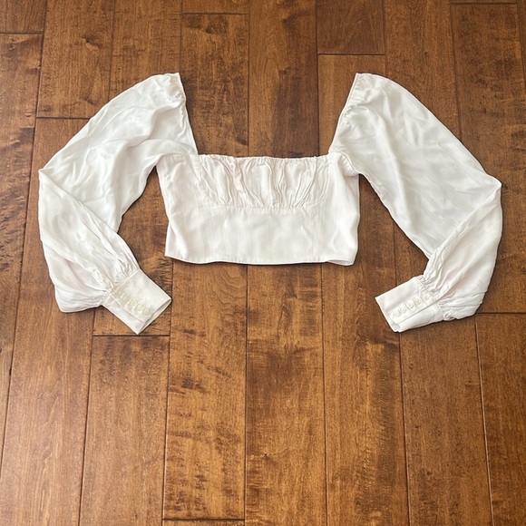 Capulet Cropped Baby Pink Blouse Size XS/P - Picture 3 of 13